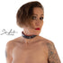 SiaLinda Premium Leder Halsband schwarz rot mit Glitter - Made in Italy - SiaLinda.com